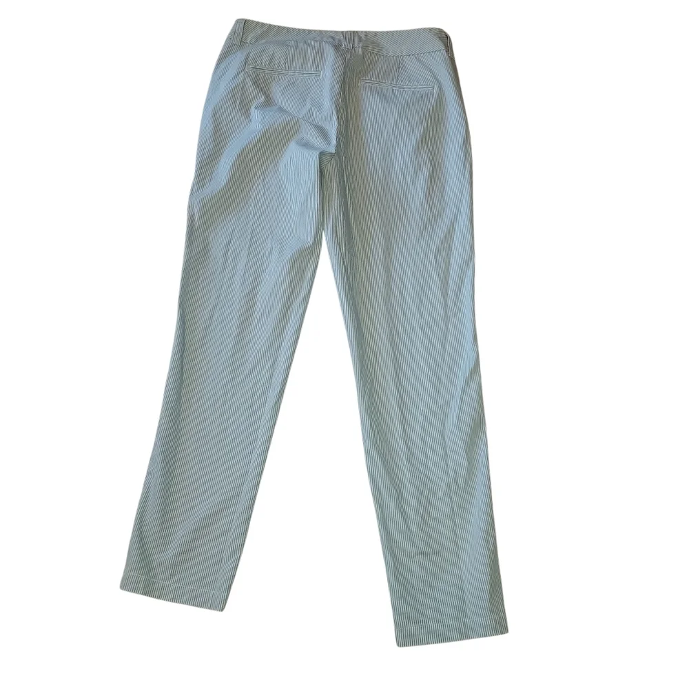 Maison Jules Seersucker Lou Lou Striped Pants Grey Combo Women's 8 Coastal Beach
